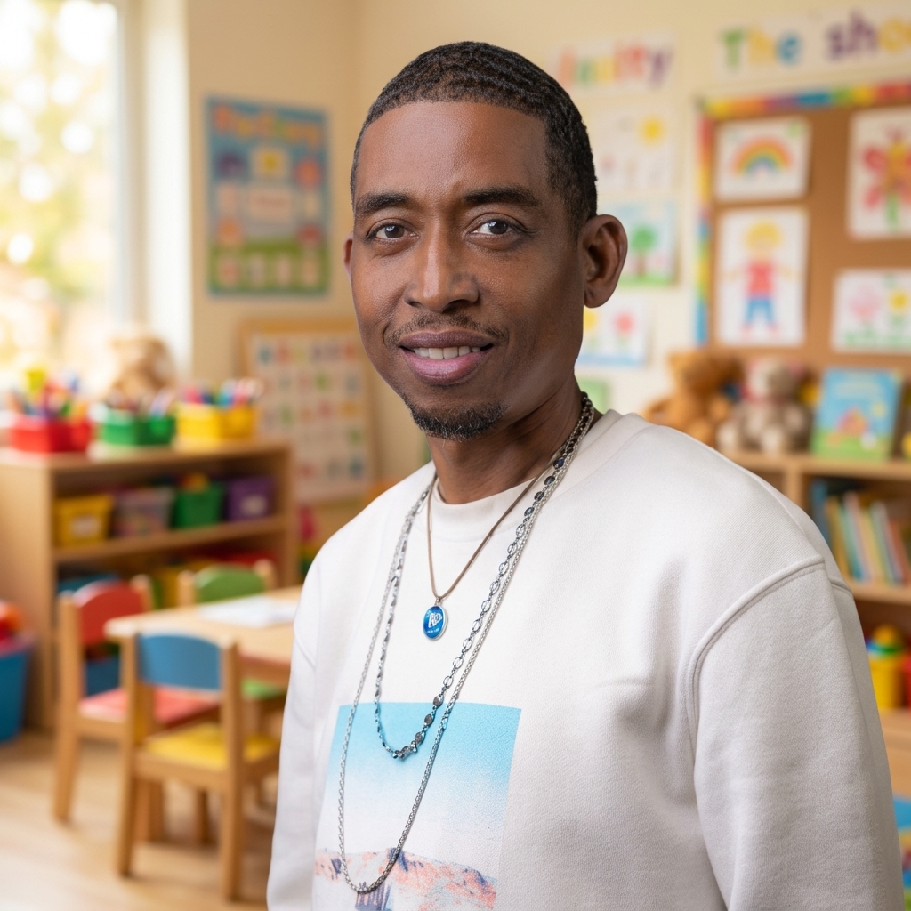 Portrait of Uncle Carlin in Classroom